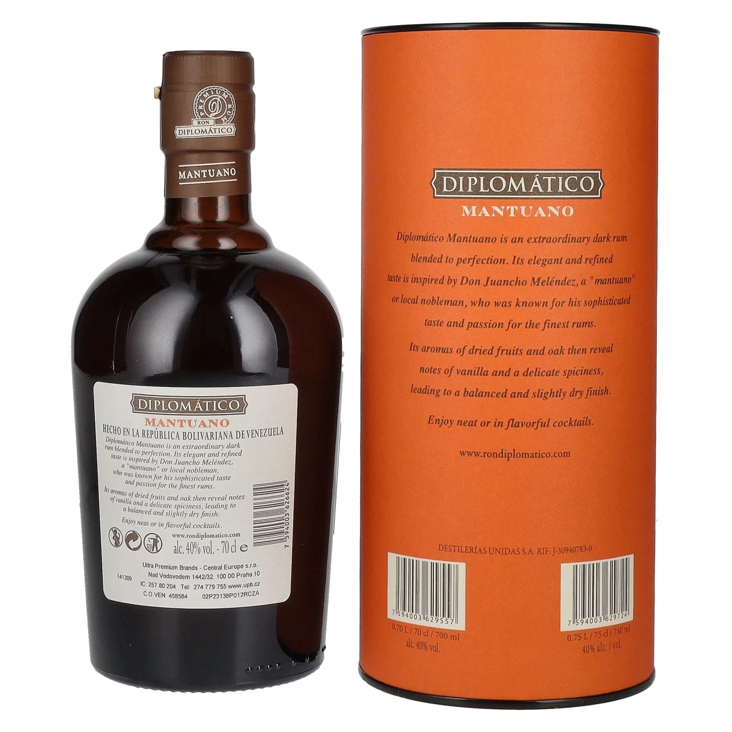 Diplomático Mantuano Extra Añejo Rum 40% Vol. 0.7l in Gift Box