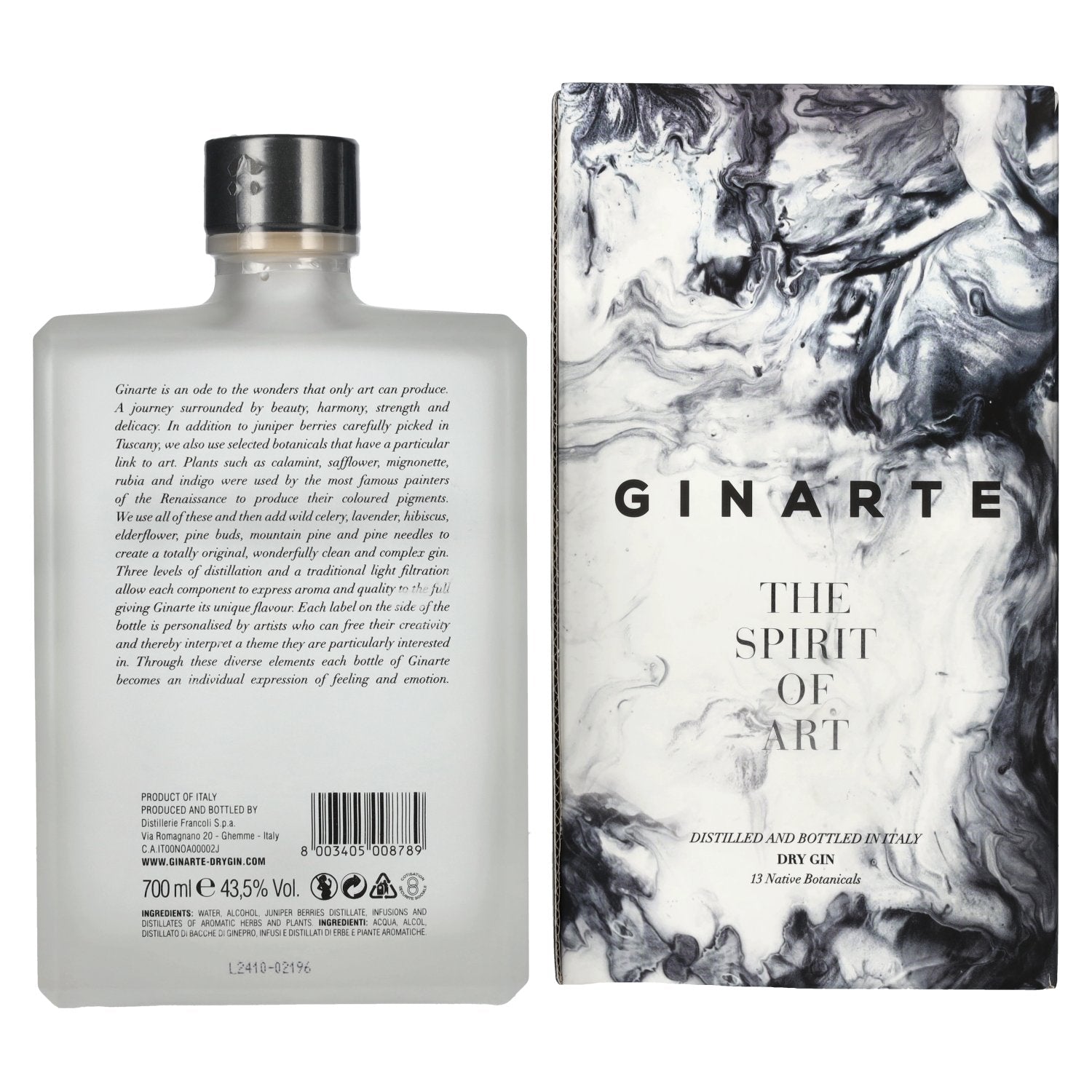 GINARTE Dry Gin The Spirit Of Art 43.5% Vol. 0.7l in gift box