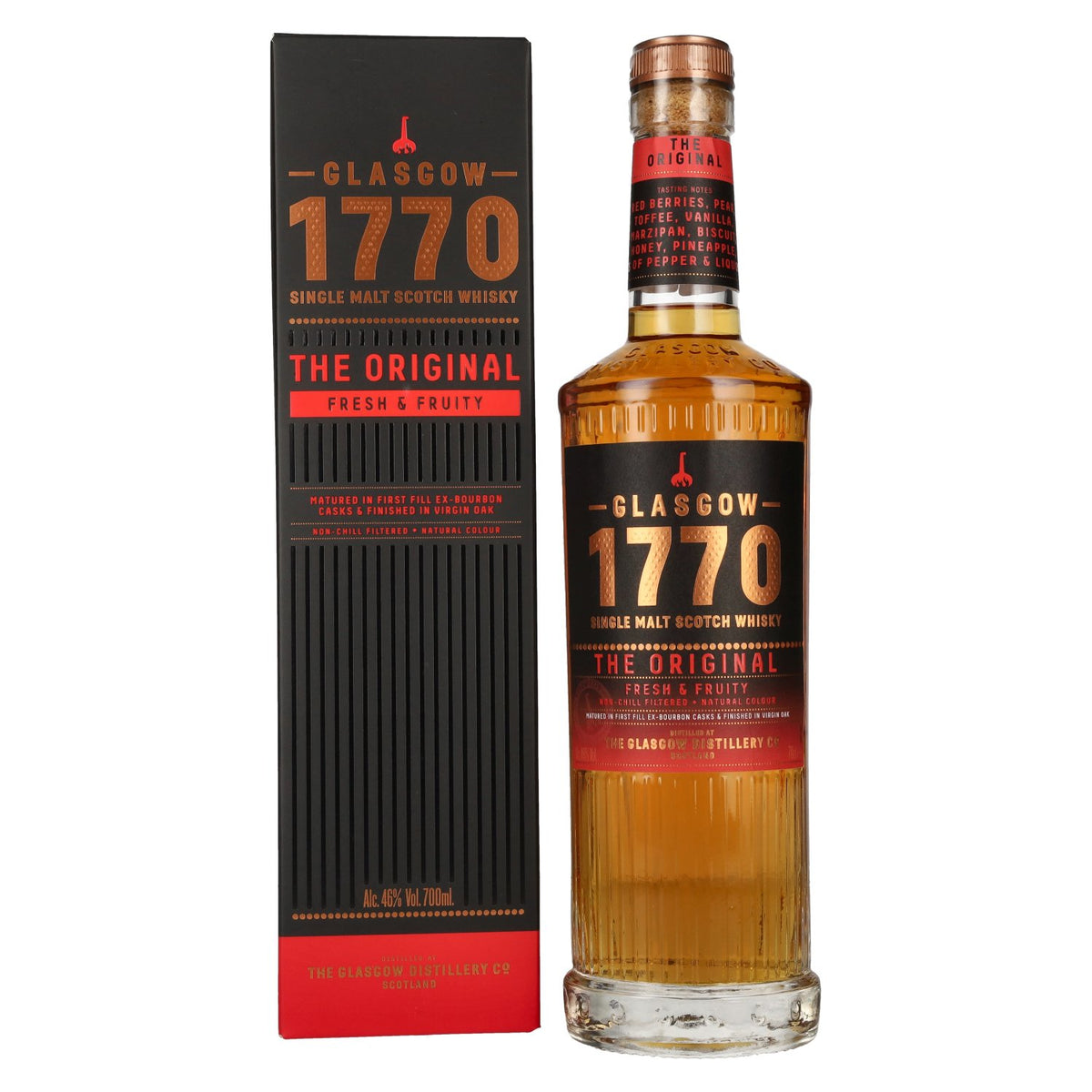 Glasgow 1770 THE ORIGINAL Single Malt Fresh & Fruity 46% Vol. 0,7l in Geschenkbox
