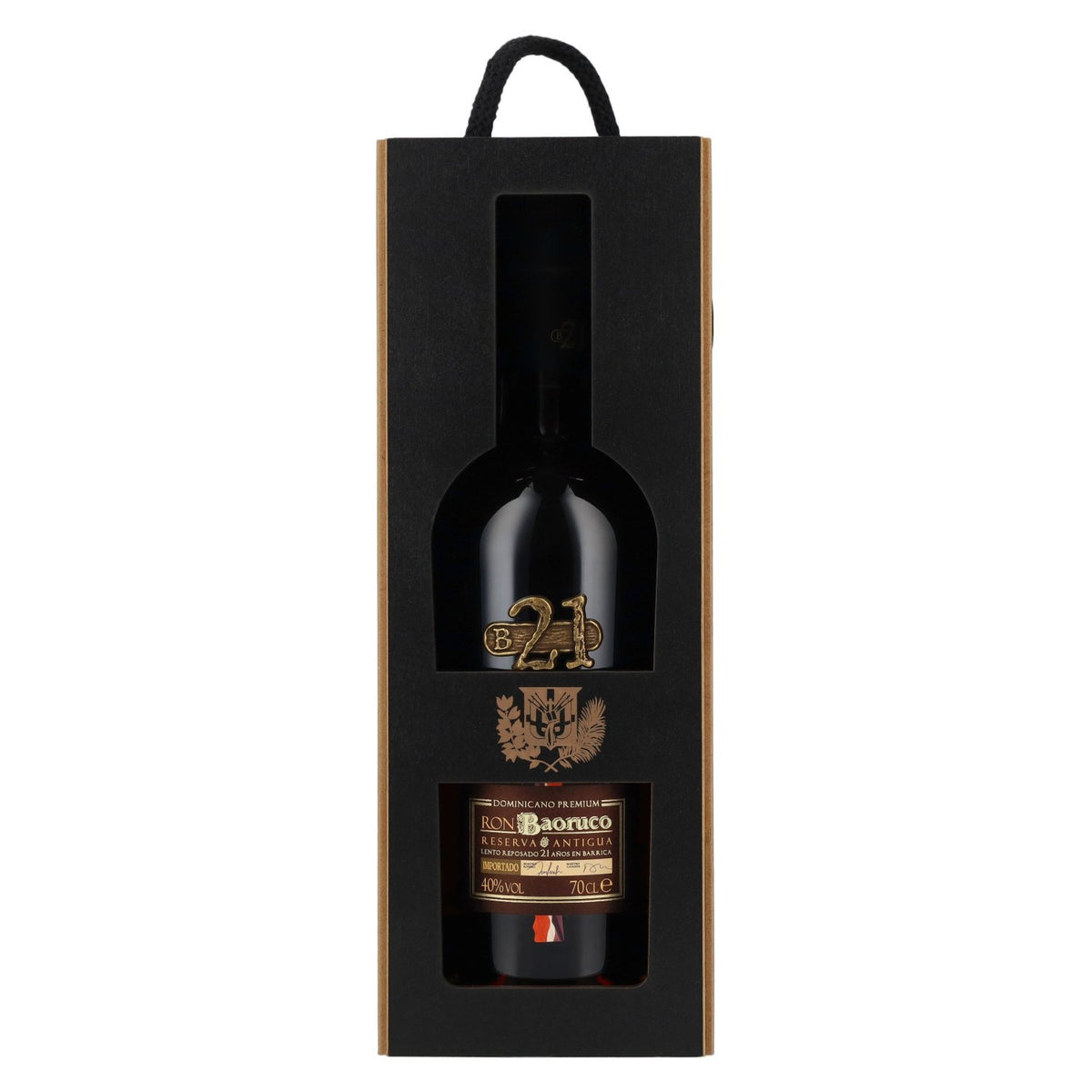 Ron Baoruco 21 Years Old Antigua Reserve Dominican Premium 40% vol. 0.7 l in a wooden box