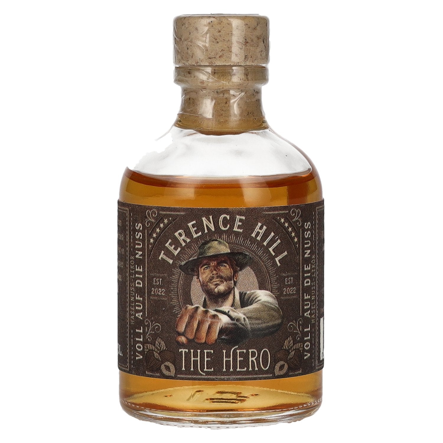 Terence Hill THE HERO Full On The Nut Hazelnut Liqueur 21% Vol. 0.05l