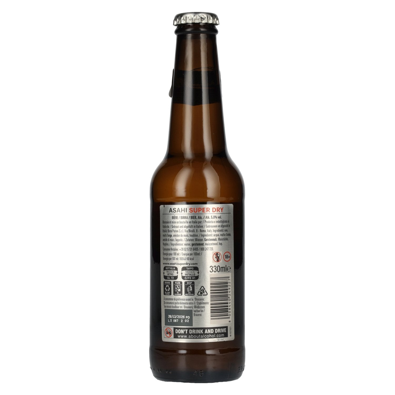 ASAHI Super Dry Beer 5% ABV 0.33l