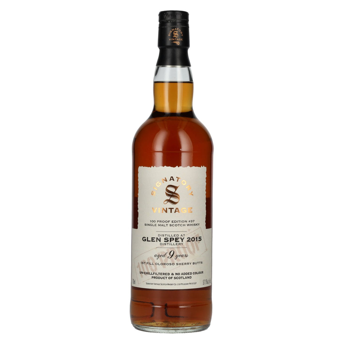Signatory Vintage 100 Proof Edition GLEN SPEY 9 Years Old Single Malt #37 2015 57.1% Vol. 0.7l
