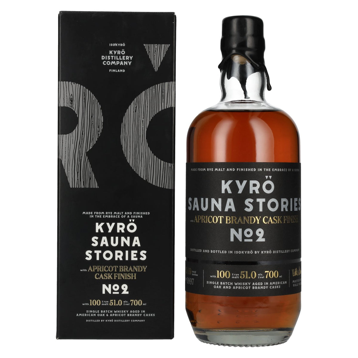 KYRÖ SAUNA STORIES Apricot Brandy Cask Finish No. 2 51% Vol. 0.7l in gift box