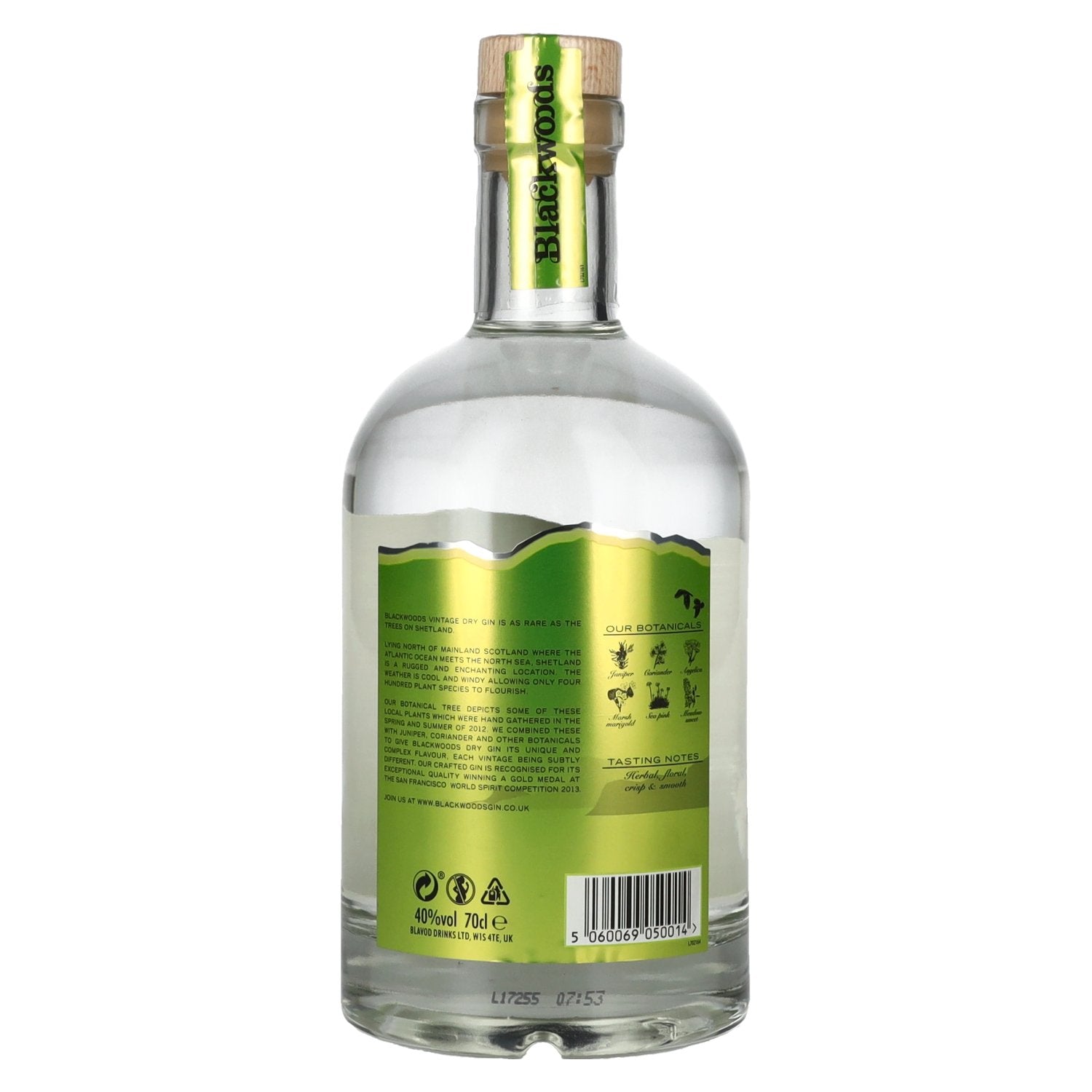 Blackwoods Vintage Dry Gin 2012 40% Vol. 0,7l