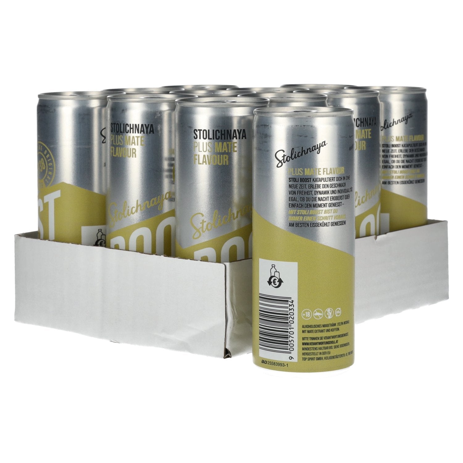 Stolichnaya Boost Plus MATE Flavour 5% Vol. 12x0,25l Dosen Pfand