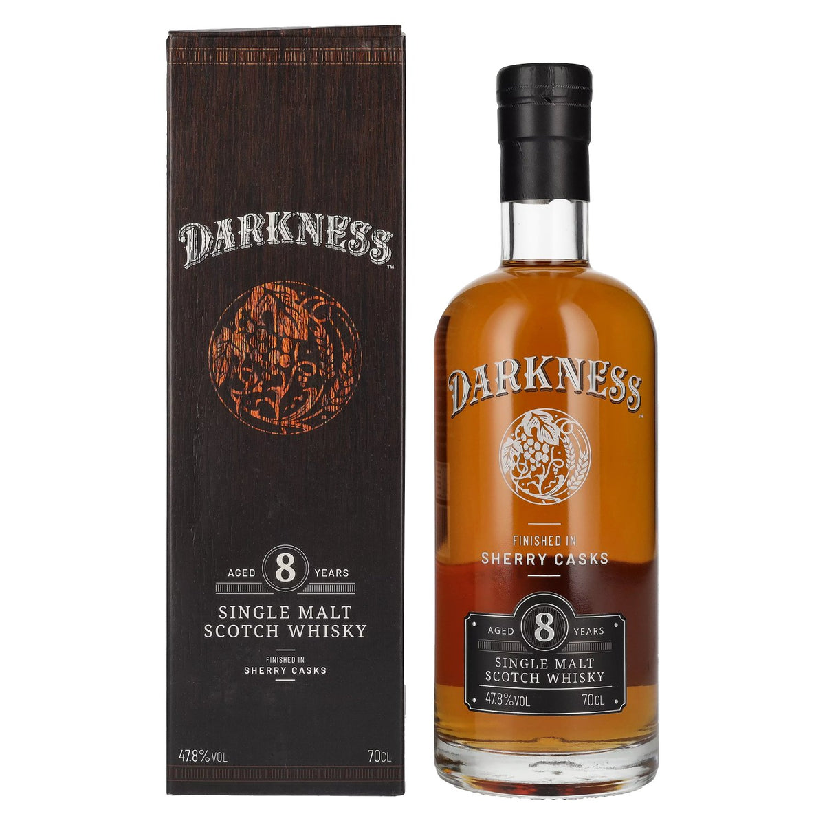 Darkness! 8 Year Old Single Malt Scotch Whisky SHERRY Casks 47.8% Vol. 0.7l in Gift Box