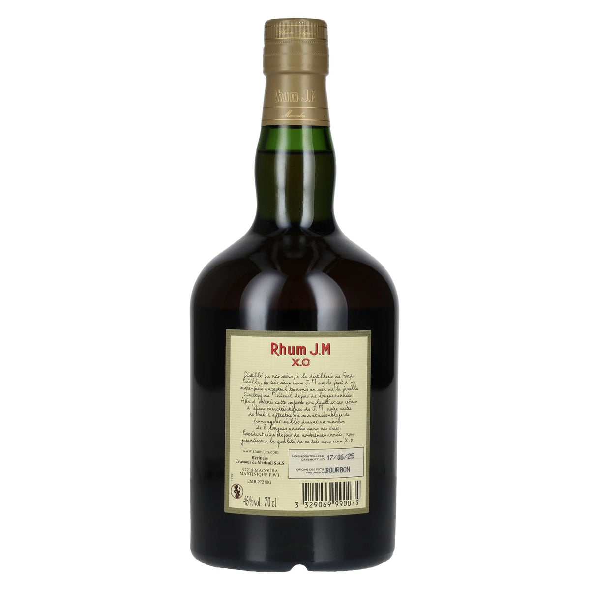 Rhum J.M Très Vieux Rhum Agricole X.O 45% vol. 0.7 l