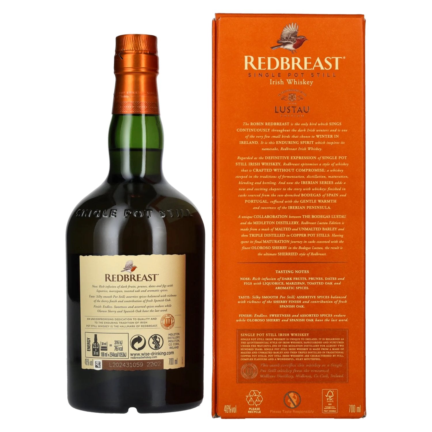 Redbreast Single Pot Still Irish Whiskey LUSTAU EDITION Sherry Finish 46% Vol. 0.7l in gift box