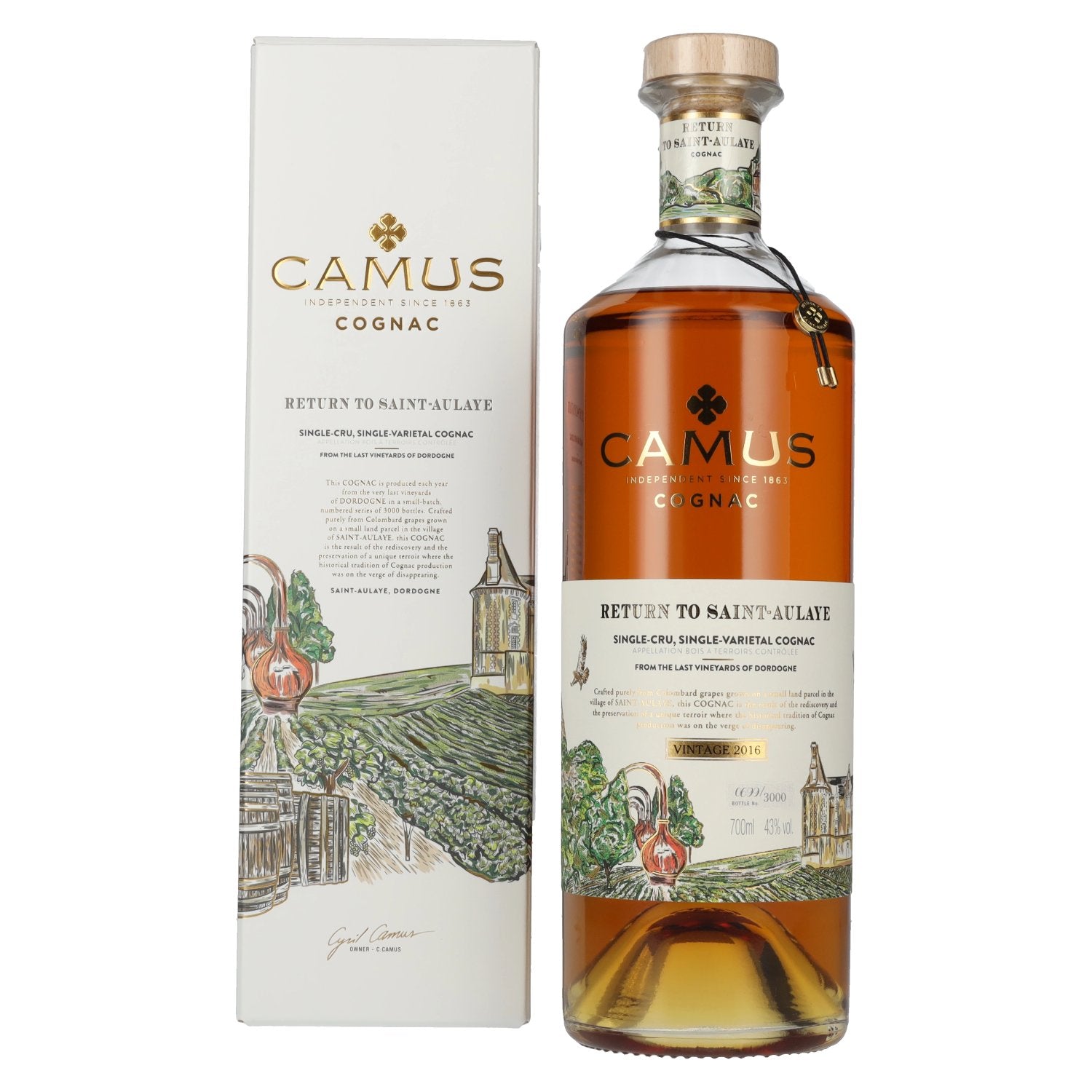 Camus Cognac RETURN TO SAINT-AULAYE Vintage 2016 43% Vol. 0.7l in Gift Box