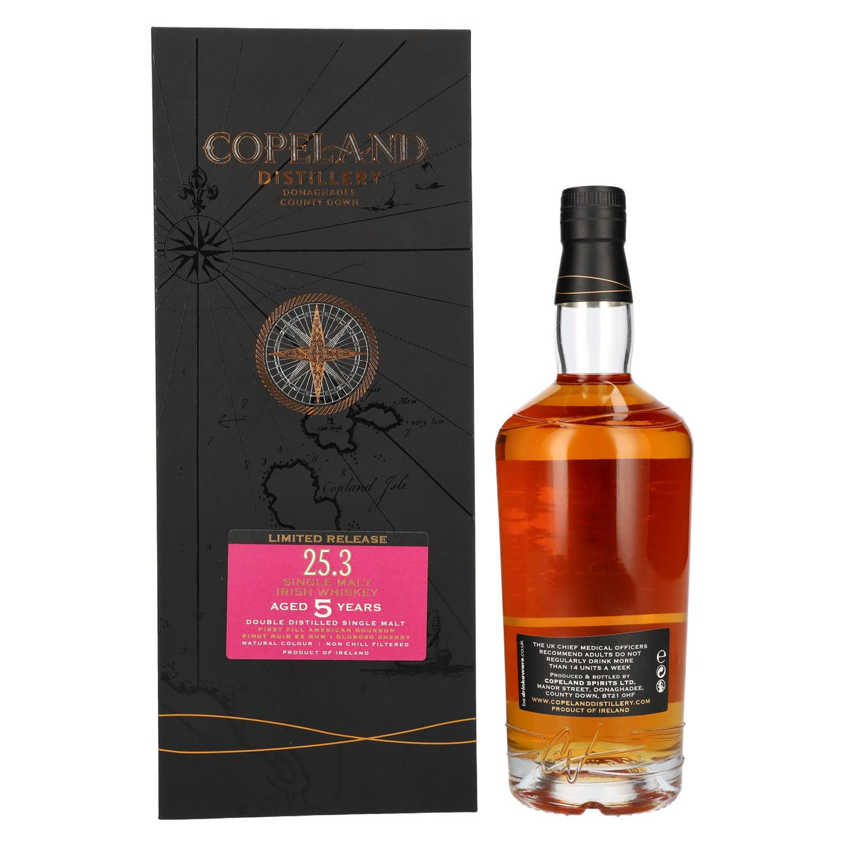 Copeland Distillery 5 Years Old Single Malt Irish Whiskey Limited Release 25.3 46% Vol. 0,7l in Geschenkbox