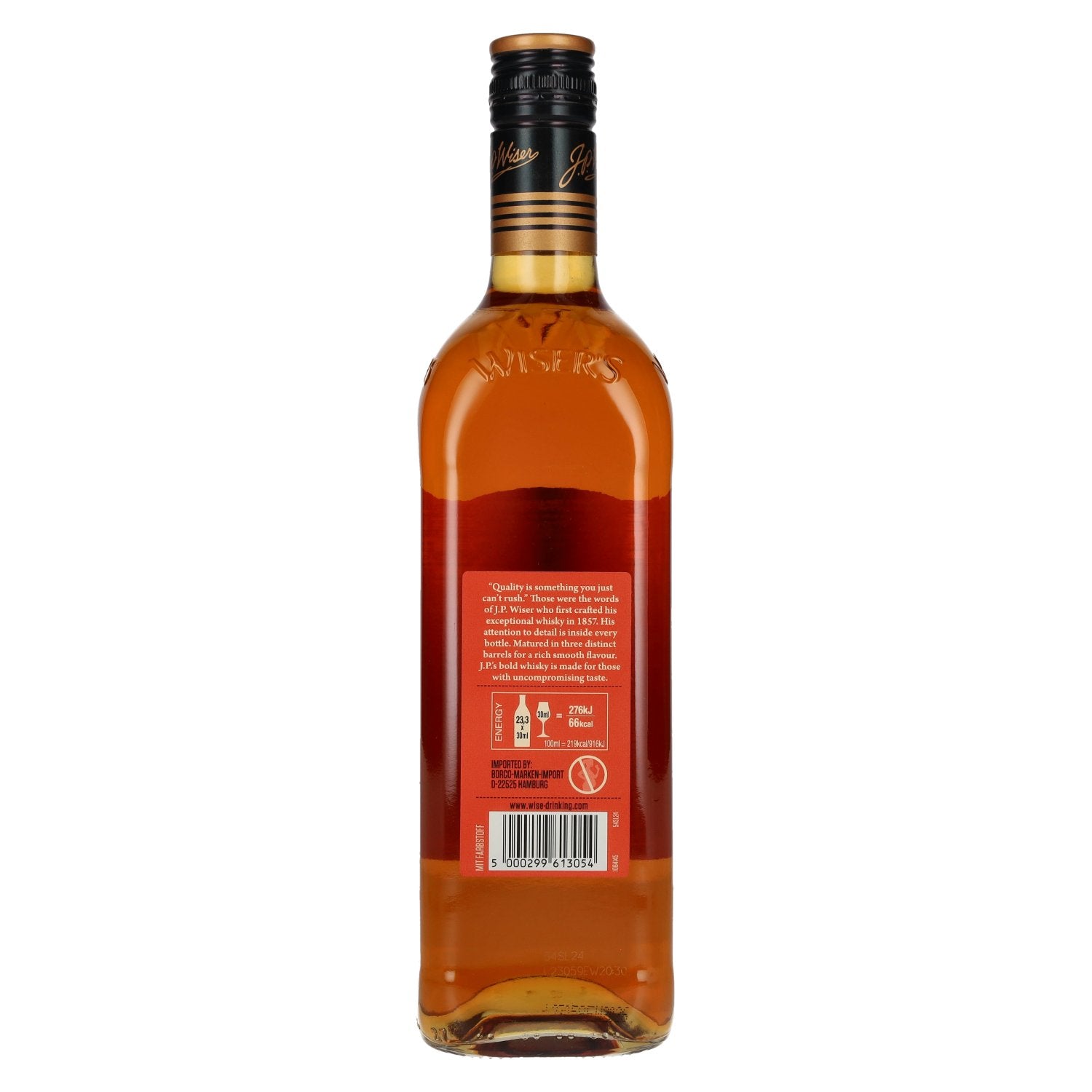 J.P. Wiser's 10 Years Old Triple Barrel Canadian Whisky 40% Vol. 0.7l