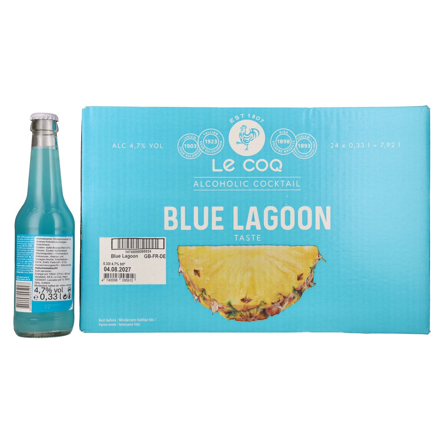 Le Coq BLUE LAGOON 4,7% Vol. 24x0,33l
