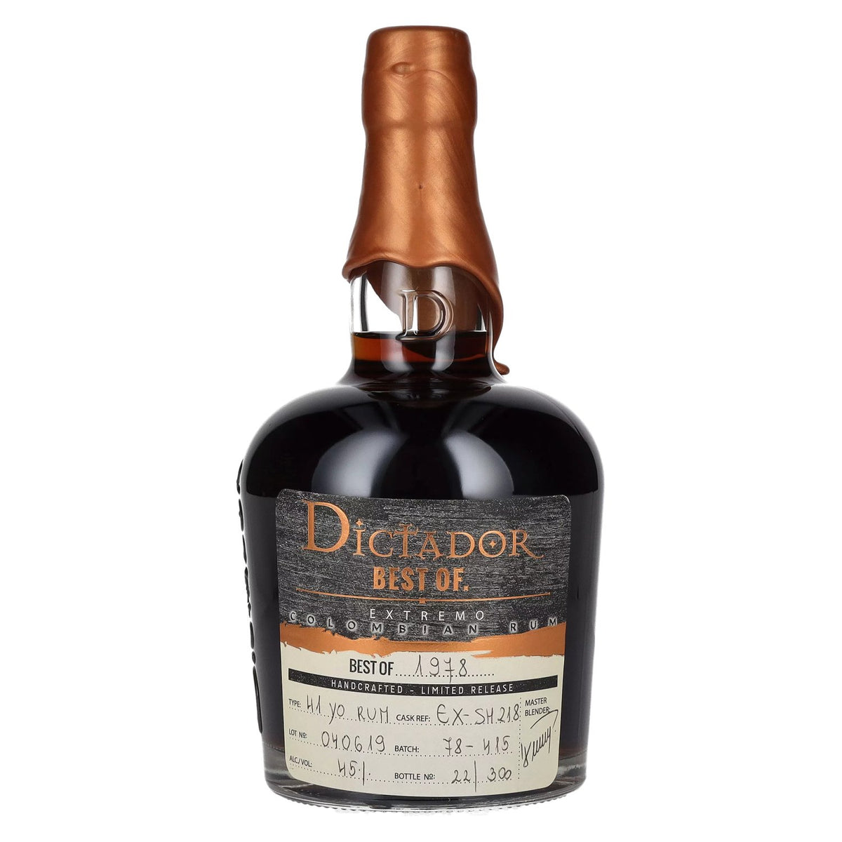 Dictador BEST OF 1978 EXTREMO Colombian Rum 41YO/040619/EX-SM218 45% Vol. 0.7l