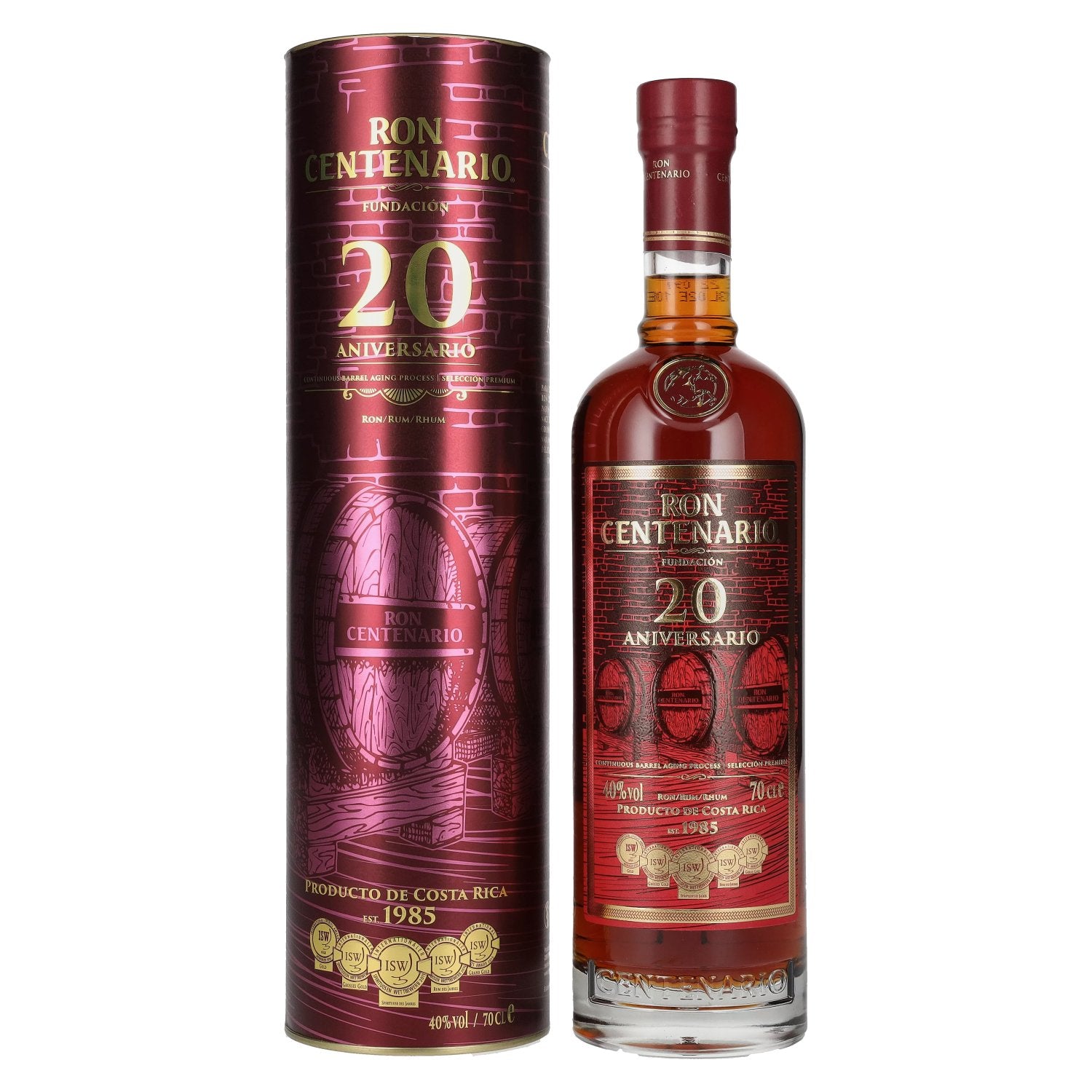 Ron Centenario FUNDACIÓN 20 Solera System Rum 40% Vol. 0.7l in gift box