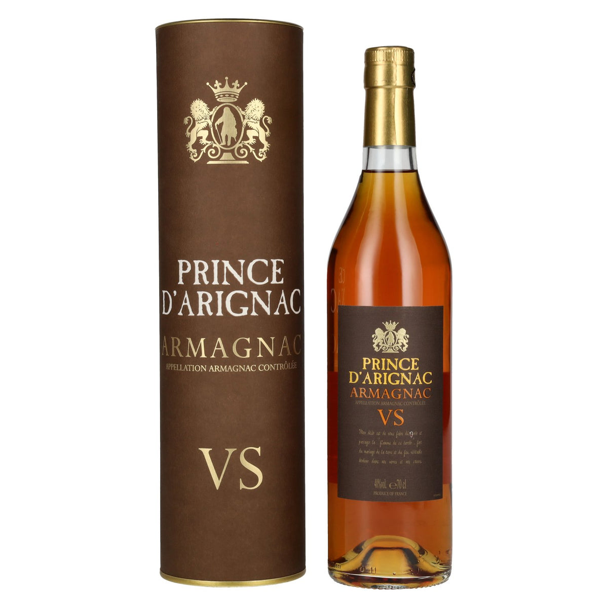 Prince D'Arignac Armagnac VS 40% ABV, 0.7 litres, in a gift box