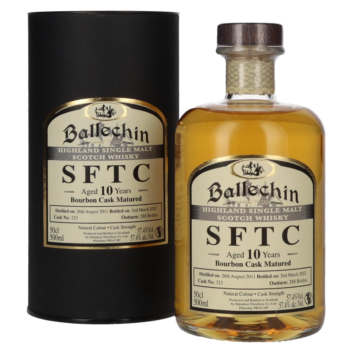 Edradour Ballechin SFTC 10 Years Old Bourbon Cask Matured 2011 57.4% Vol. 0.5l in gift box