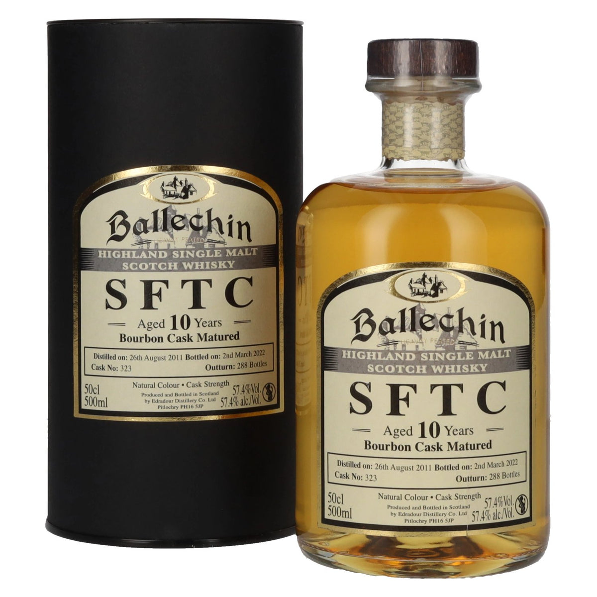 Edradour Ballechin SFTC 10 Years Old Bourbon Cask Matured 2011 57,4% Vol. 0,5l in Geschenkbox