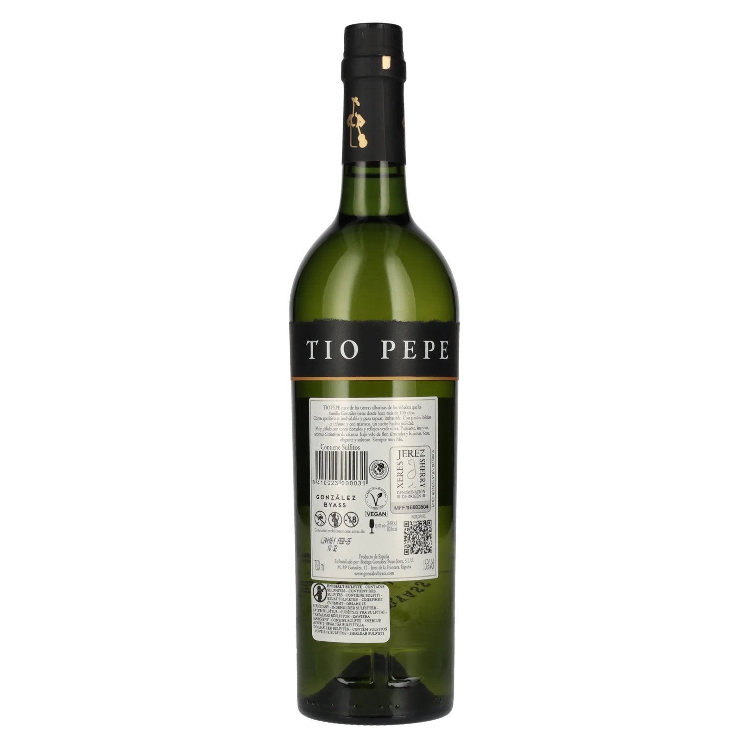Tio Pepe Fino Muy Seco PALOMINO FINO Sherry 15% Vol. 0,75l