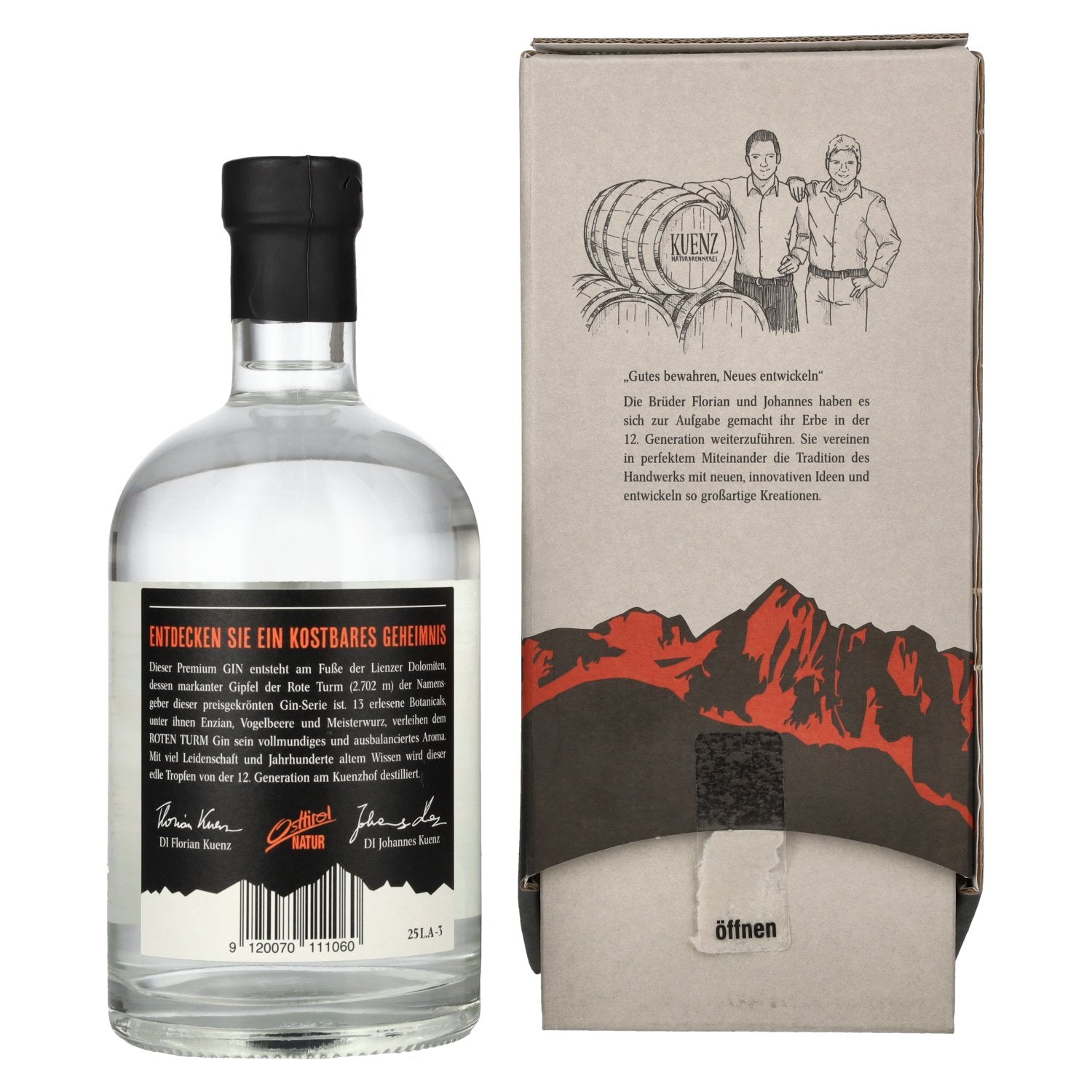 Roter Turm Alpine Dry Gin Pure Botanical 43% Vol. 0,5l in Geschenkbox