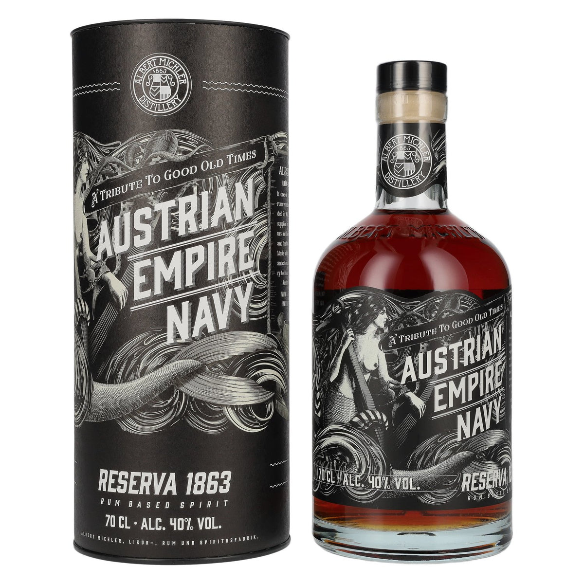 Austrian Empire Navy RESERVA 1863 Rum-based spirit 40% vol. 0.7 l in a gift box