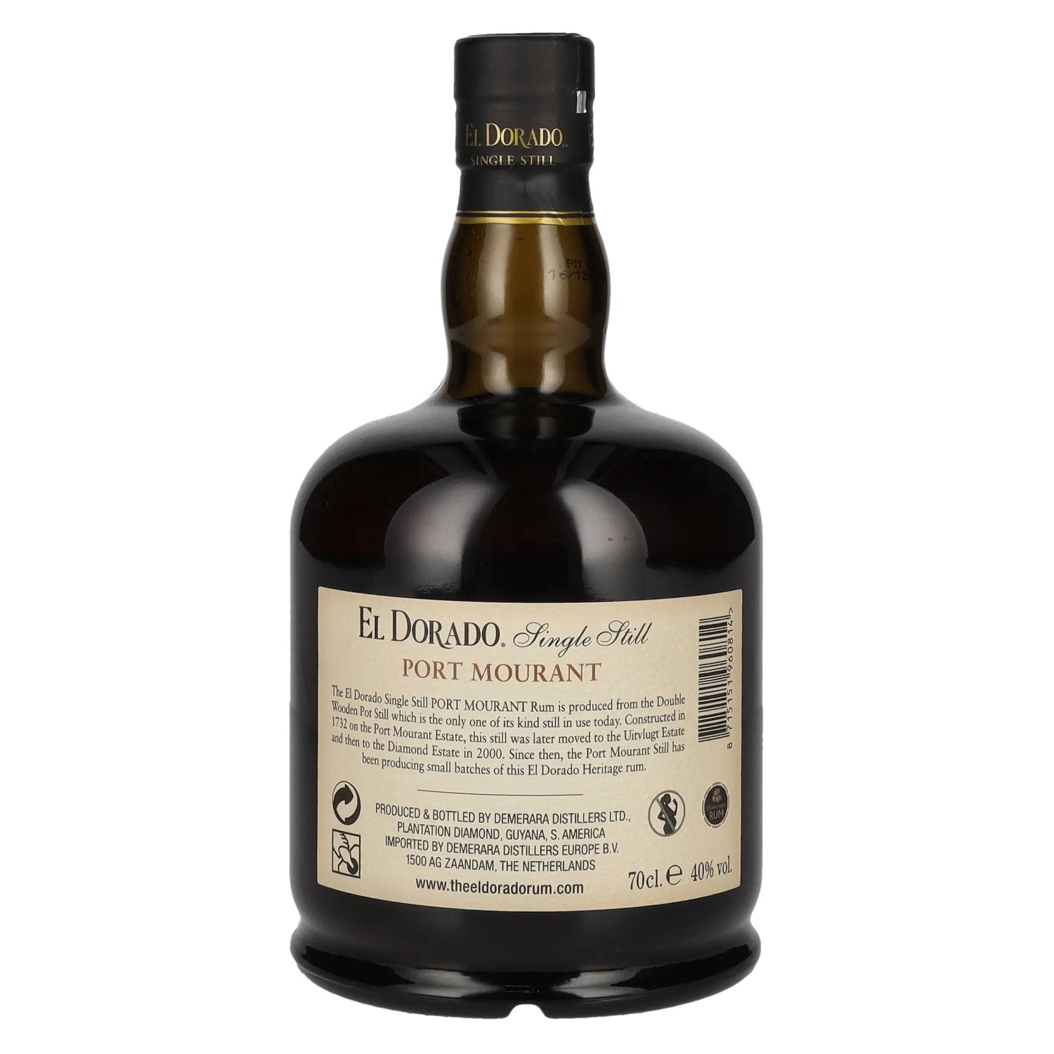 El Dorado Single Still PORT MOURANT Finest Demerara Rum 2009 40% Vol. 0,7l