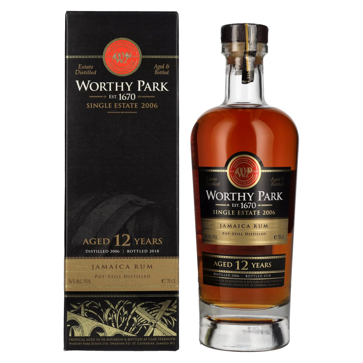 Worthy Park 12 Years Old Single Estate Jamaica Rum 2006 56% Vol. 0.7l in Gift Box