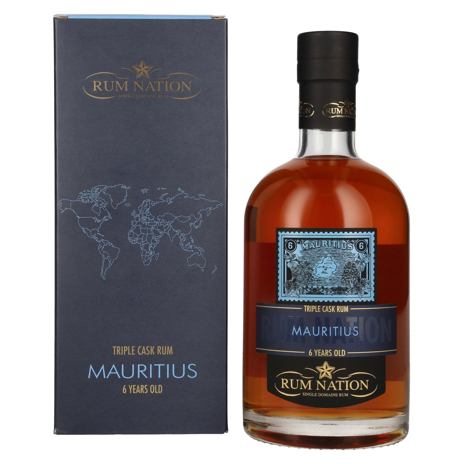 Rum Nation Mauritius 6 Years Old Triple Cask Rum Limited Edition Batch 1 43% Vol. 0.7l in gift box