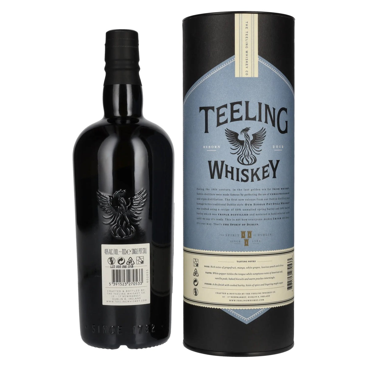 Teeling Whiskey Single Pot Still Irish Whiskey 46% ABV, 0.7 litres, in a gift box