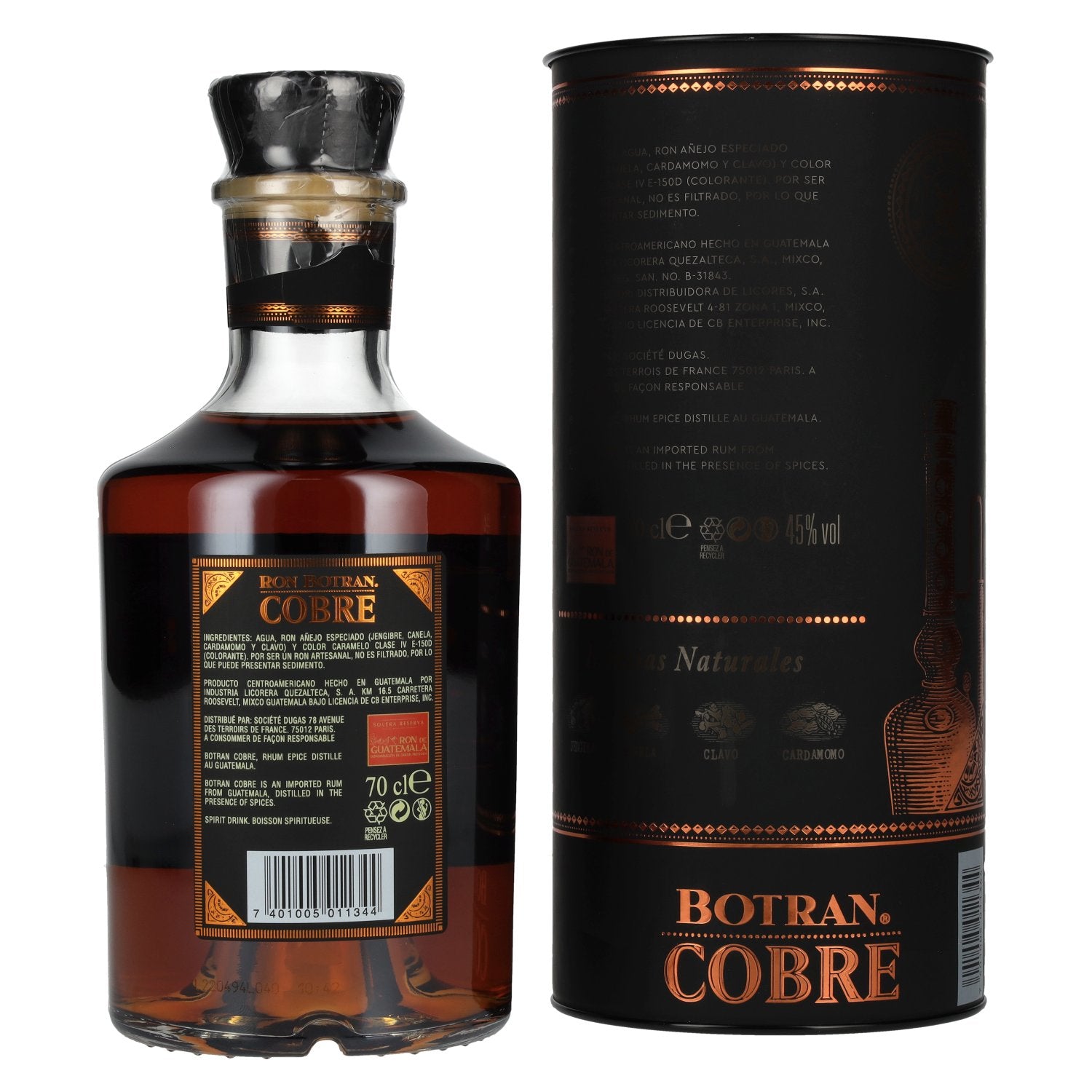 Botran Ron COBRE Spiced Rum Limited Edition 45% Vol. 0.7L in Gift Box