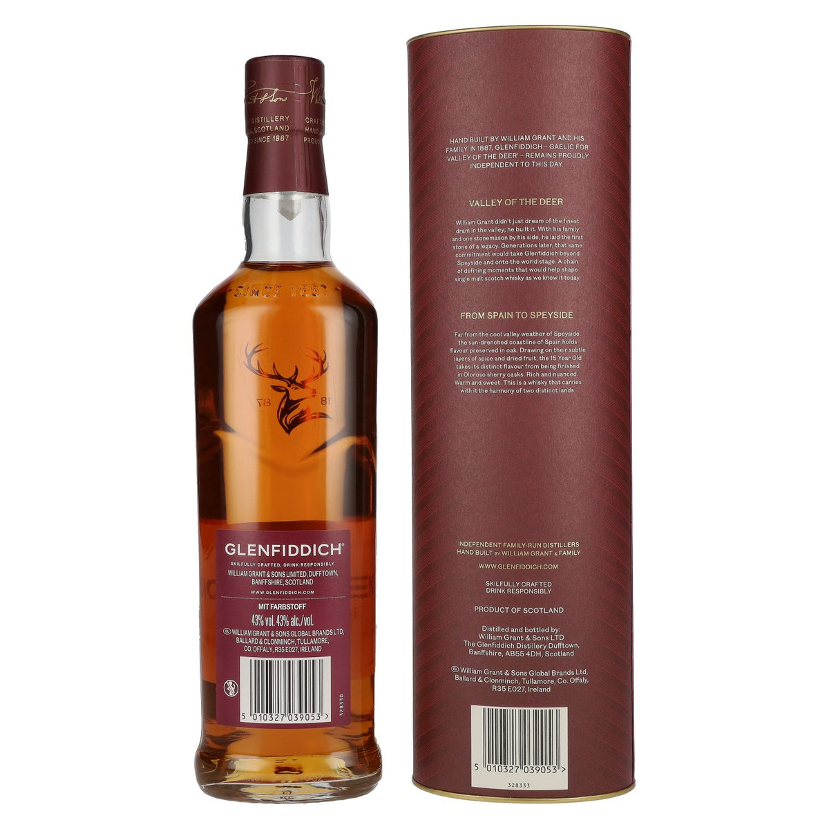 Glenfiddich 15 Years Old Sherry Cask Single Malt Travel Exclusive 43% vol. 0.7 l in a gift box