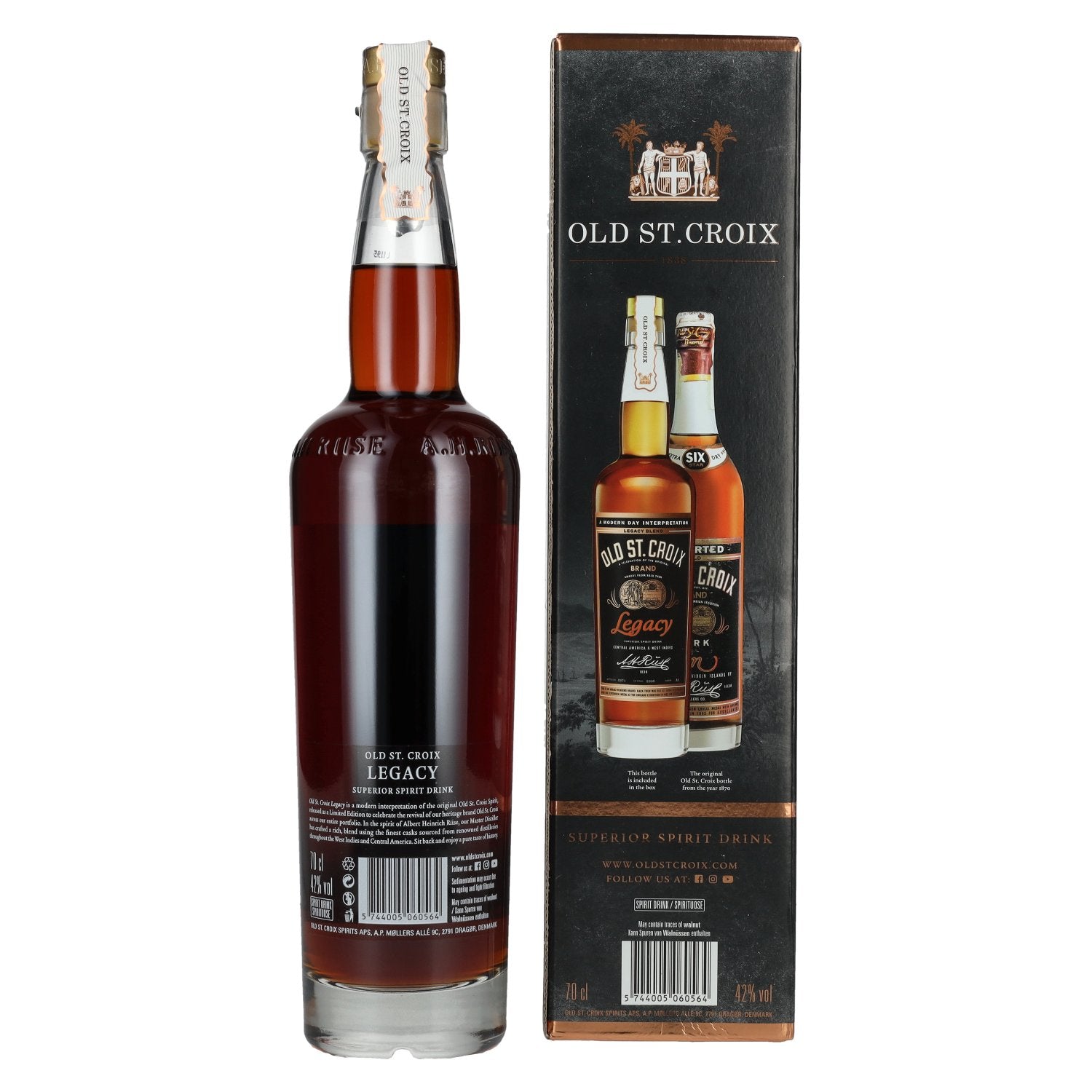 Old St. Croix A.H. Riise XO Legacy Reserve Superior Spirit Drink 42% Vol. 0,7l in Geschenkbox