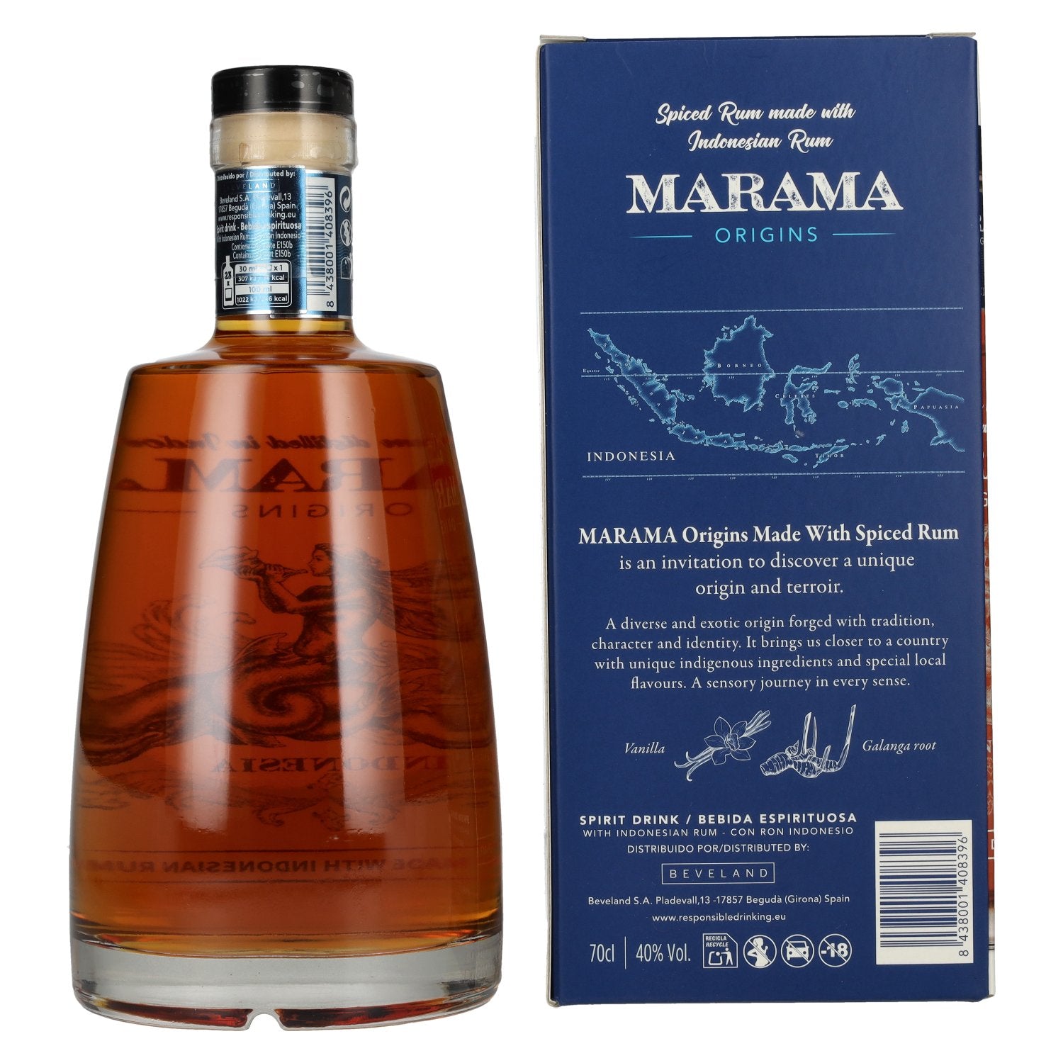 Marama ORIGINS Indonesian Spiced Rum 40% Vol. 0,7l in Geschenkbox