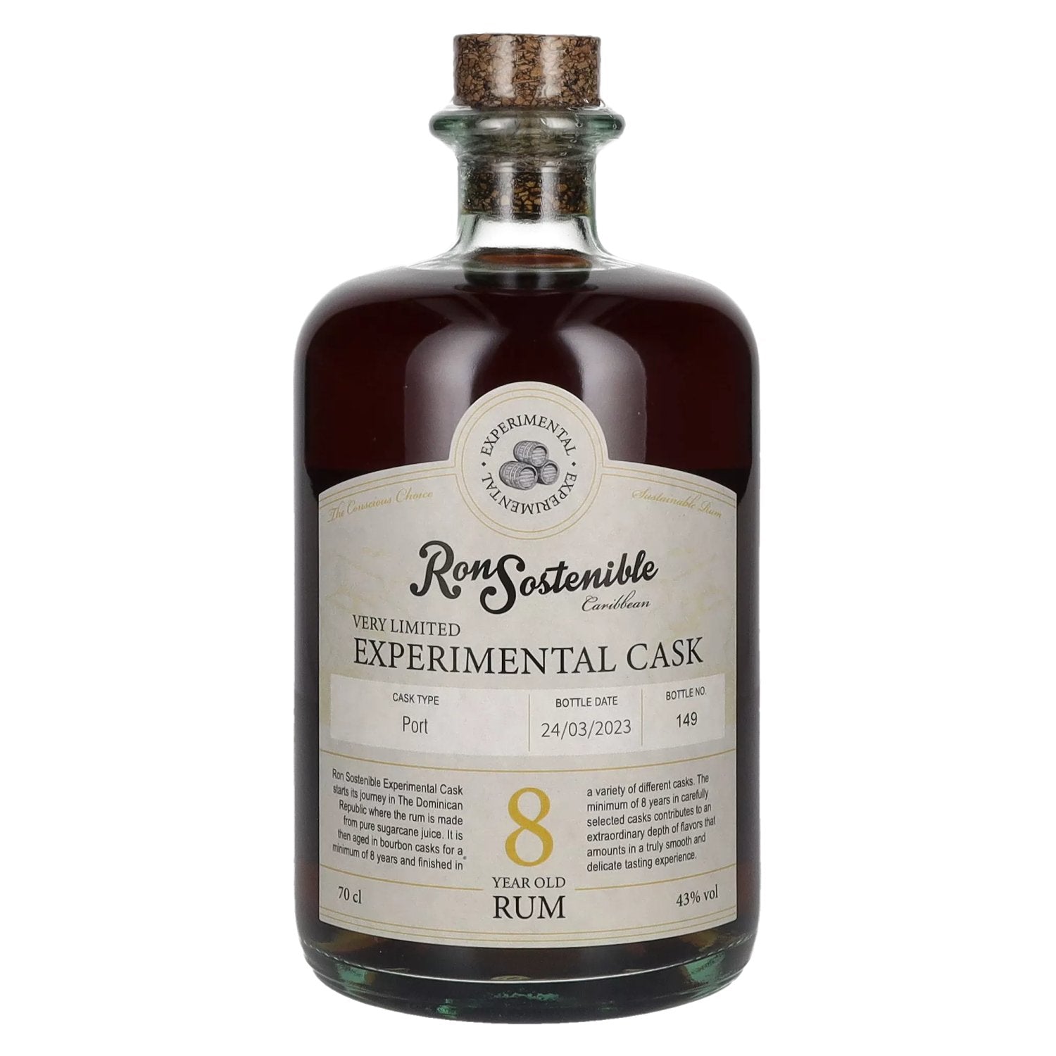Ron Sostenible 8 Years Old Experimental Port Cask 43% Vol. 0.7l