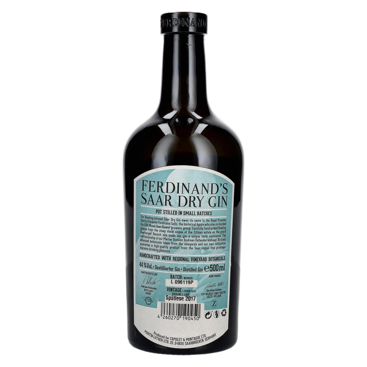 Ferdinand's Saar Dry Gin 2017 44% Vol. 0,5l