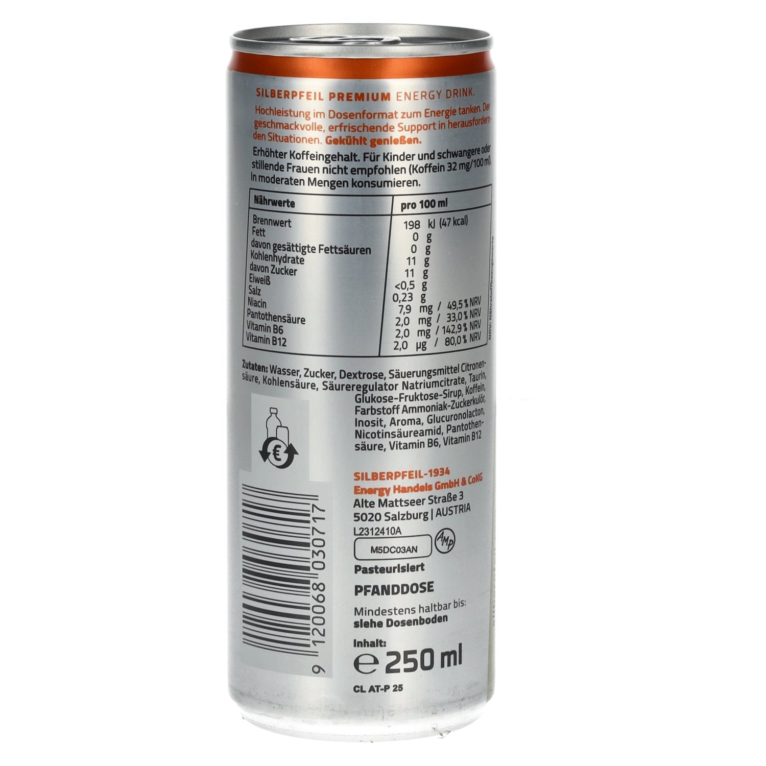 SILBERPFEIL Energy Drink CLASSIC GOLD 0,25l Dose Pfand