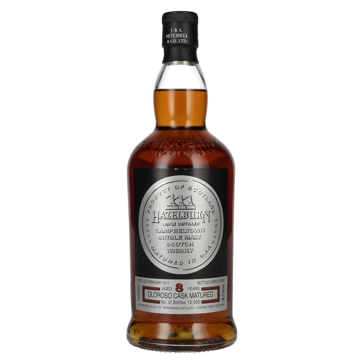 Hazelburn 8 Years Old Oloroso Cask Matured Campbeltown Single Malt Scotch Whisky 48.2% Vol. 0.7l