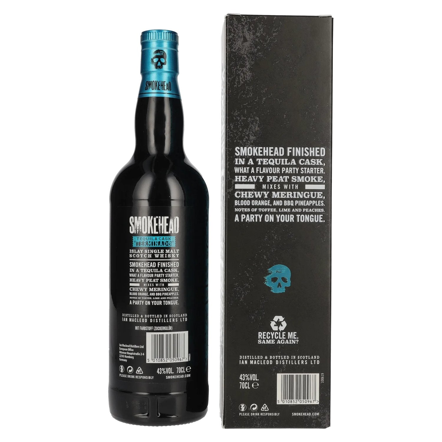 Smokehead TEQUILA CASK TERMINADO Islay Single Malt Whisky Limited Edition 43% Vol. 0,7l in Geschenkbox