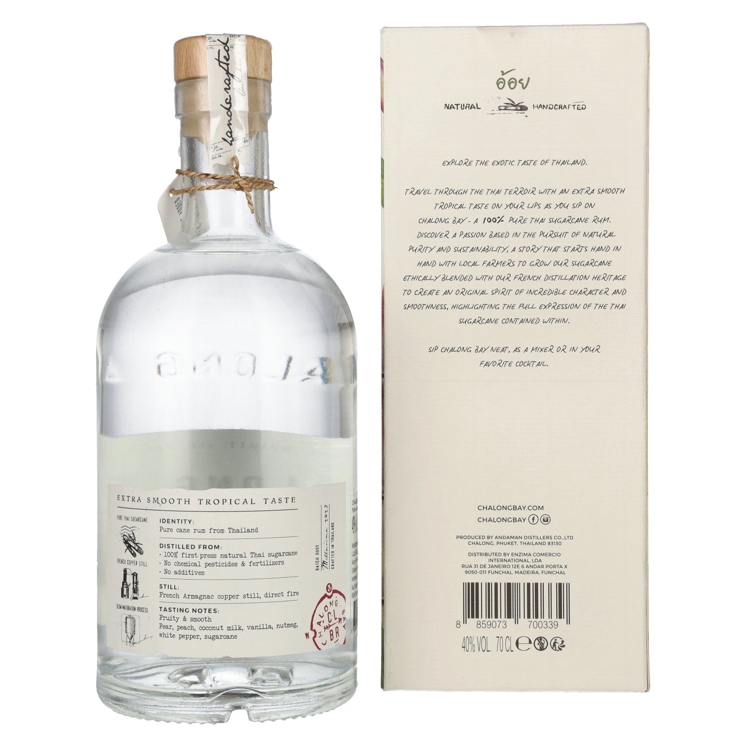 Chalong Bay PURE CANE Spirit Drink 40% Vol. 0,7l in Geschenkbox