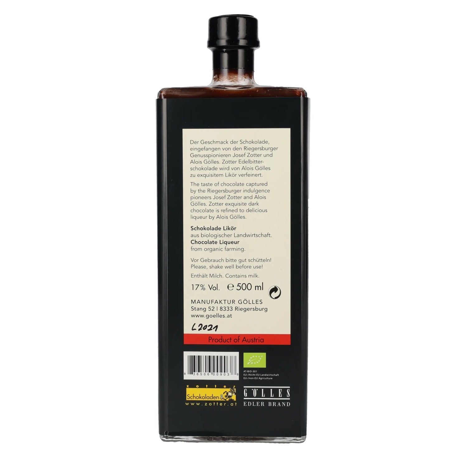 Zotter Schokoladen Likör 17% Vol. 0,5l