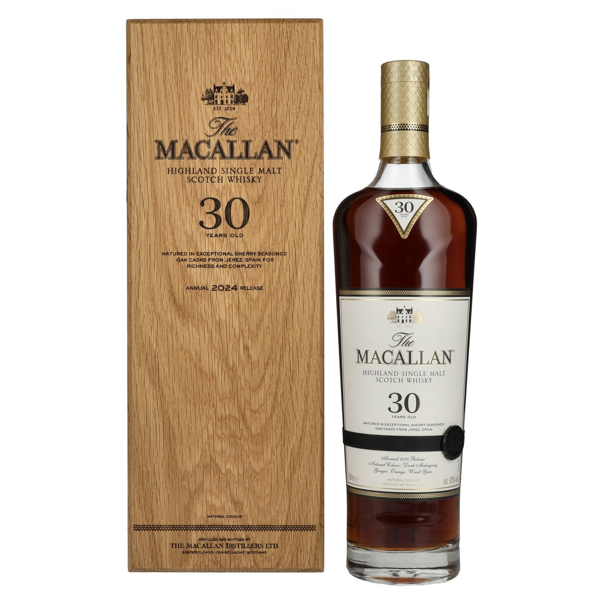The Macallan 30 Years Old SHERRY OAK Annual Release 2024 43% Vol. 0.7l in wooden box