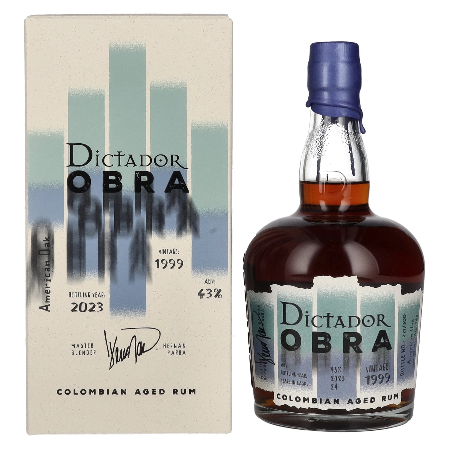 Dictador OBRA VINTAGE 24 Years Old AMERICAN OAK CASK Rum 1999 43% Vol. 0.7L in gift box