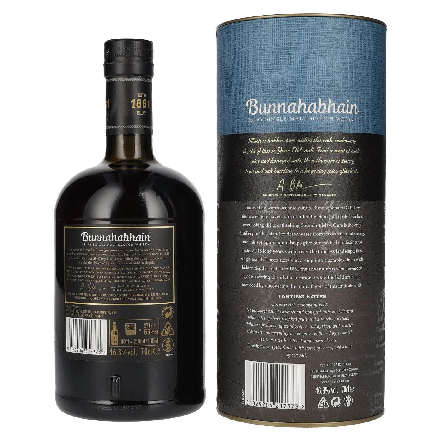 Bunnahabhain 18 Years Old Islay Single Malt Scotch Whisky 46,3% Vol. 0,7l in Geschenkbox
