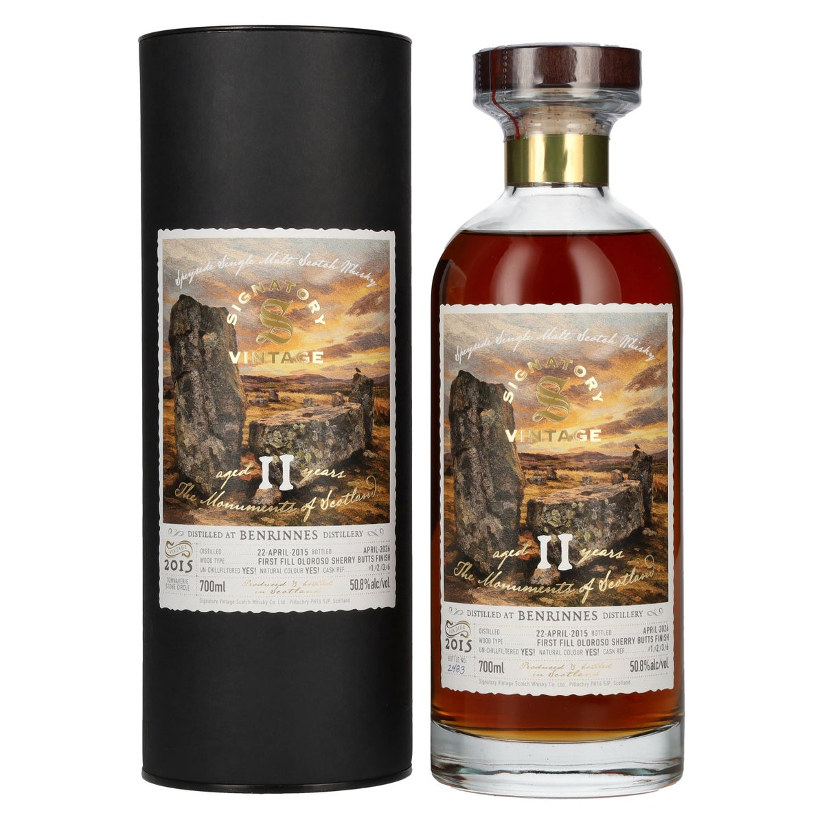 Signatory Vintage Benrinnes 11 Years Old 1st Fill Oloroso Sherry Butt Monuments 2015 50.8% vol. 0.7l in a gift box