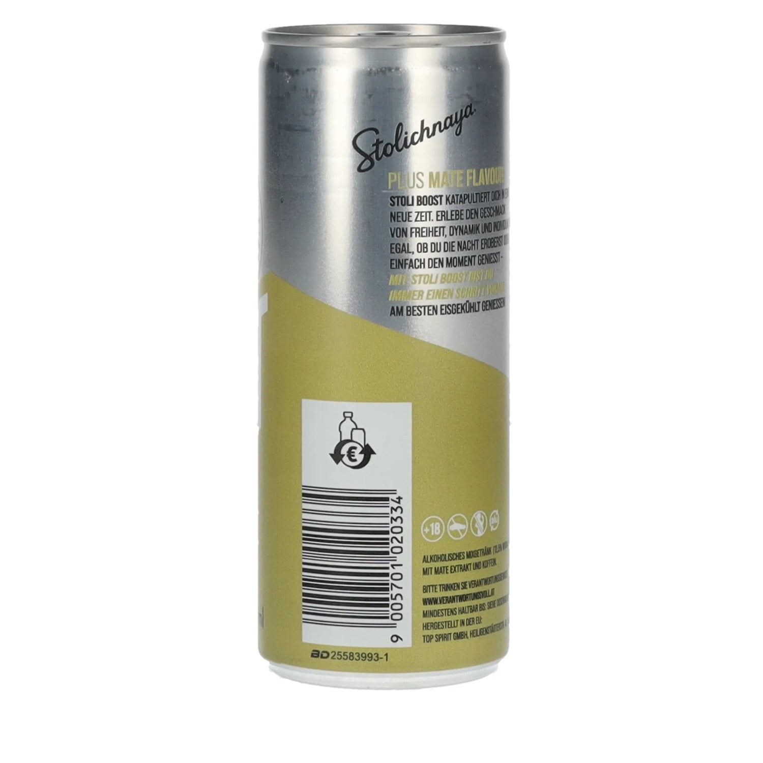 Stolichnaya Boost Plus MATE Flavour 5% Vol. 0,25l Dose Pfand