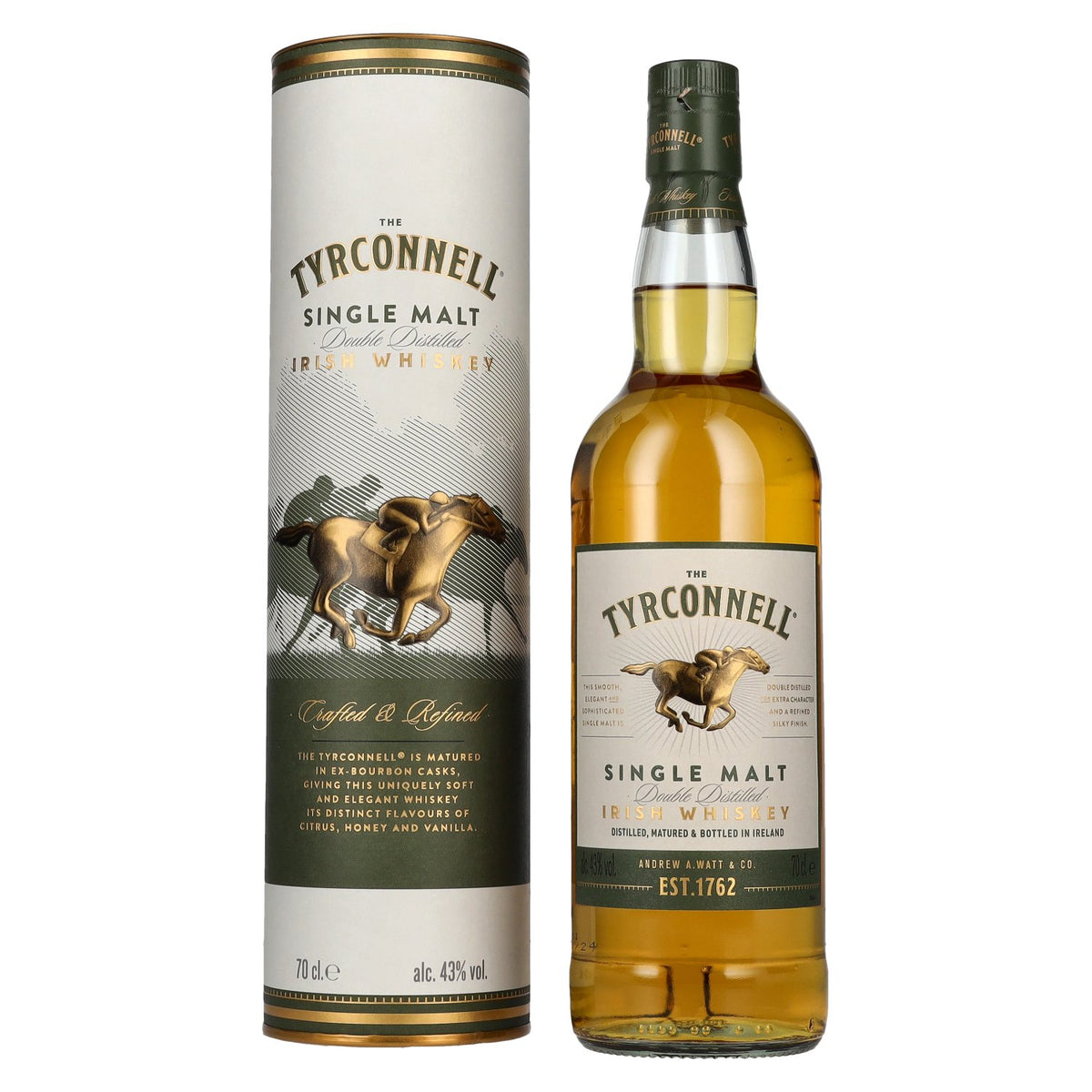 The Tyrconnell Single Malt Irish Whiskey 43% ABV, 0.7 litres, in a gift box