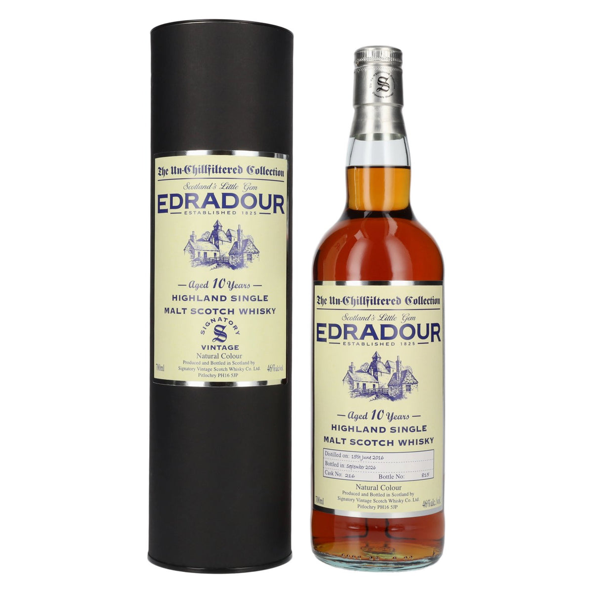 Signatory Vintage Edradour 10 Years Old The Un-Chillfiltered 2016 46% vol. 0.7 l in a gift box
