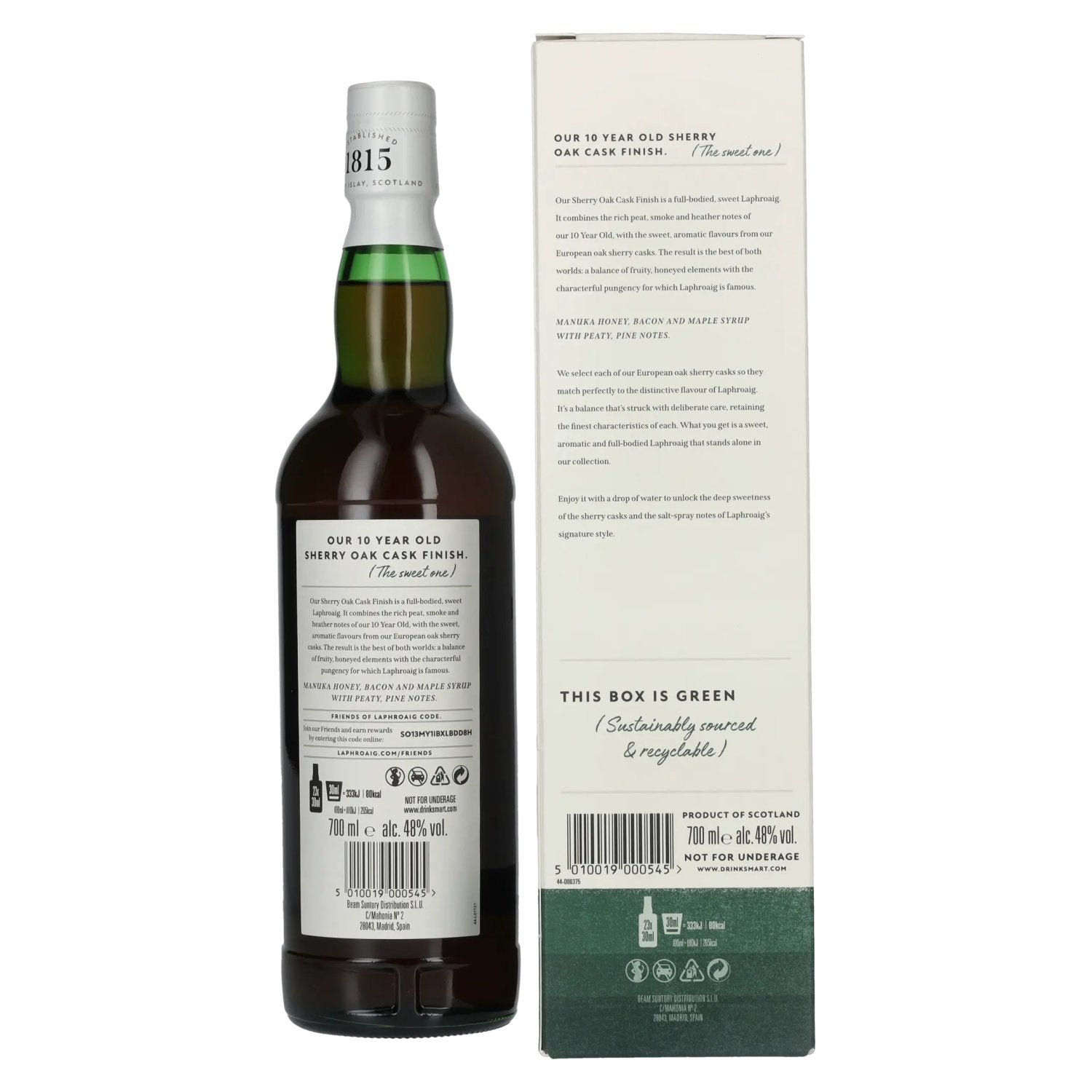 Laphroaig 10 Years Old Sherry Oak Cask Finish 48% Vol. 0.7L in Gift Box