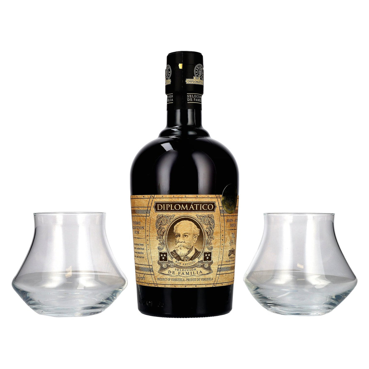 Diplomático SELECCIÓN DE FAMILIA Rum 43% Vol. 0,7l in Geschenkbox mit 2 Gläsern