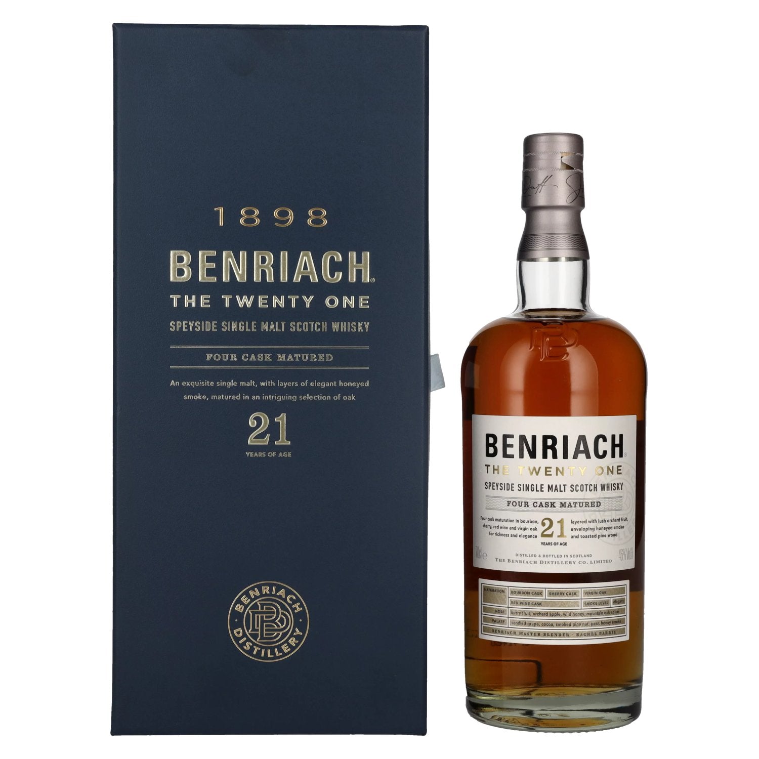 The BenRiach 21 Years Old Four-Cask Maturation 46% Vol. 0.7l in Gift Box
